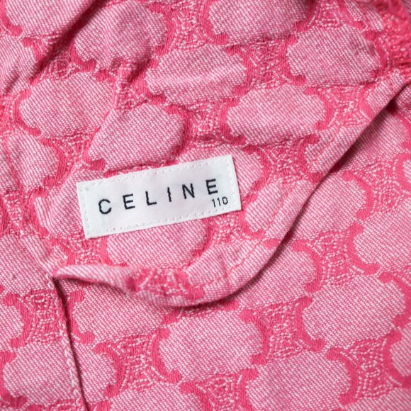 Rare Celine Monogram Logo Print Denim Skirt - Picture 3 of 7